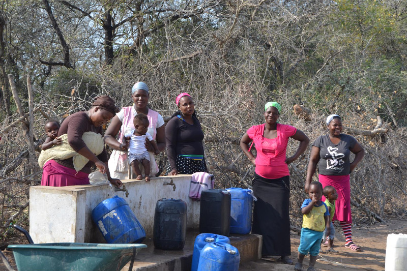 Members of the local community who benefit from one of our four boreholes in uMhlabuyalingana Municipality in Northern KZN’s Umkhnyakude district 